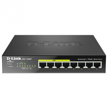 D-Link DGS-1008P/E 8-Port Gigabit Ethernet Switch POE 8x10/100/1000Mbit/s