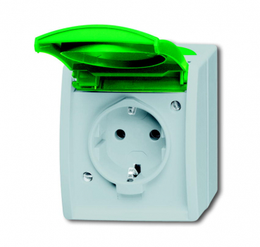 Steckdose grüner,Klappdeckel 20 EWN-13-53