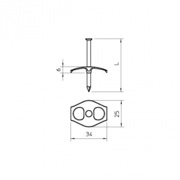 OBO 199660 Nagelscheibe 34x25mm 100 Stck