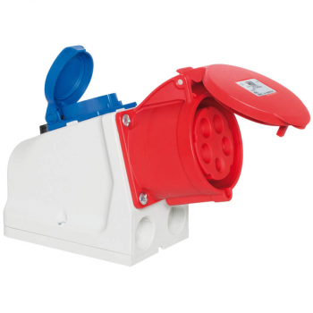 PCE 9225-6W Cee Wandsteckdose 5-polig 32A/400V mit Schukosteckdose