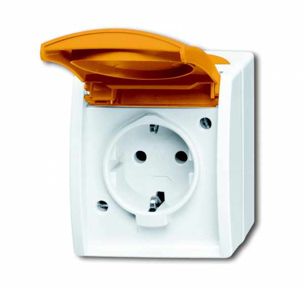 Steckdose oranger Klappdeckel 20 EWN-14-54
