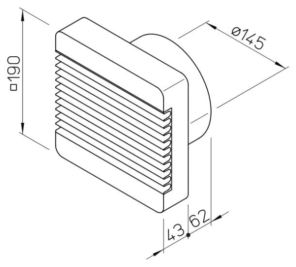 Helios HelioVent HVR 150/2E Abmessungen