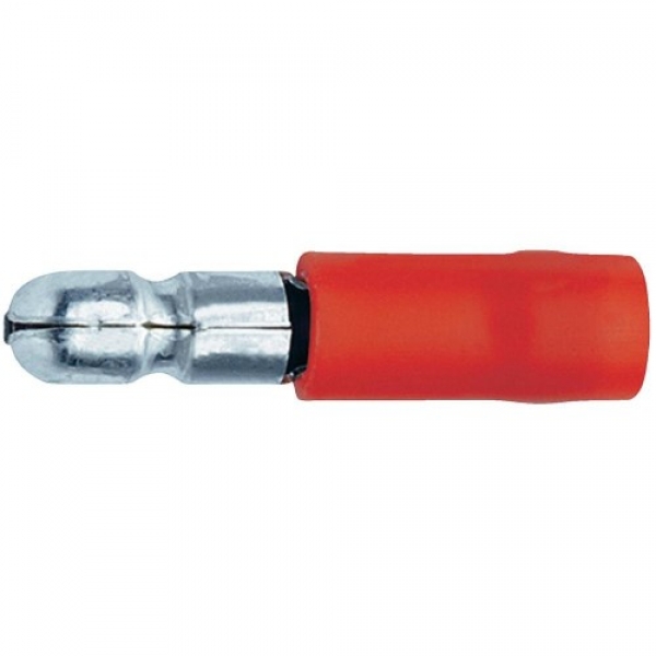 KLAUKE Rundstecker 0,5-1qmm 1020 verzinkt Isolierhülse PVC rot 100 Stück 